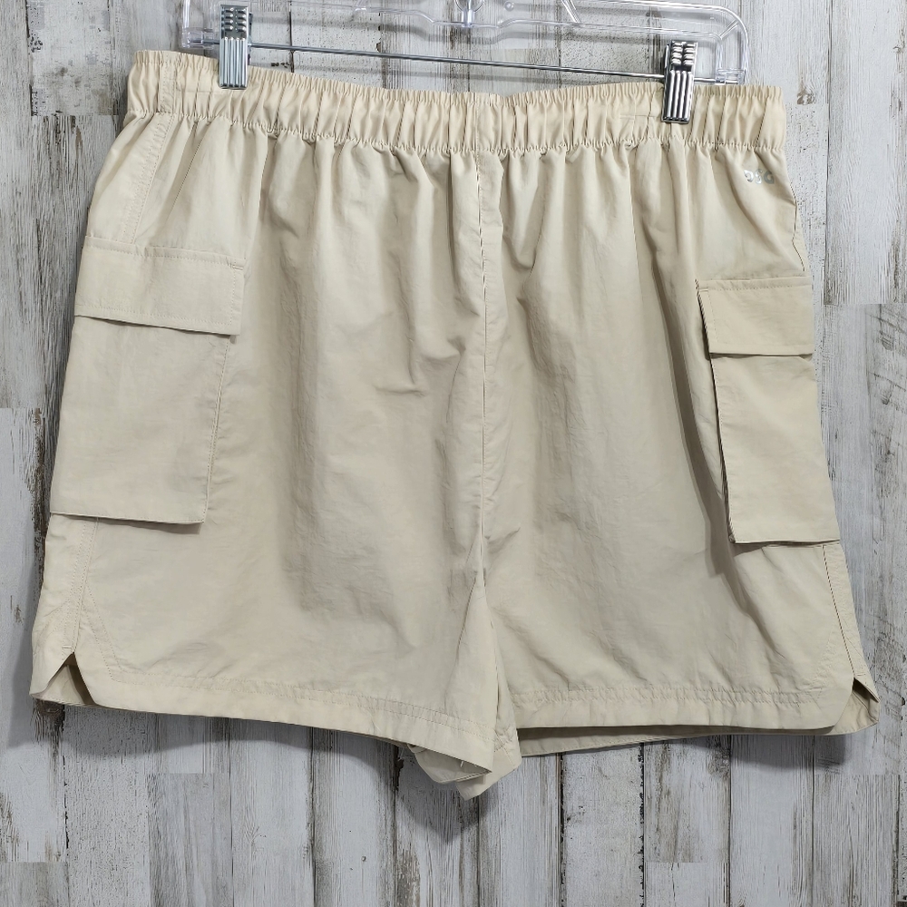 DSG  Sandy Slate Cargo Pockets High Rise Woven Shorts Drawstring Size Large